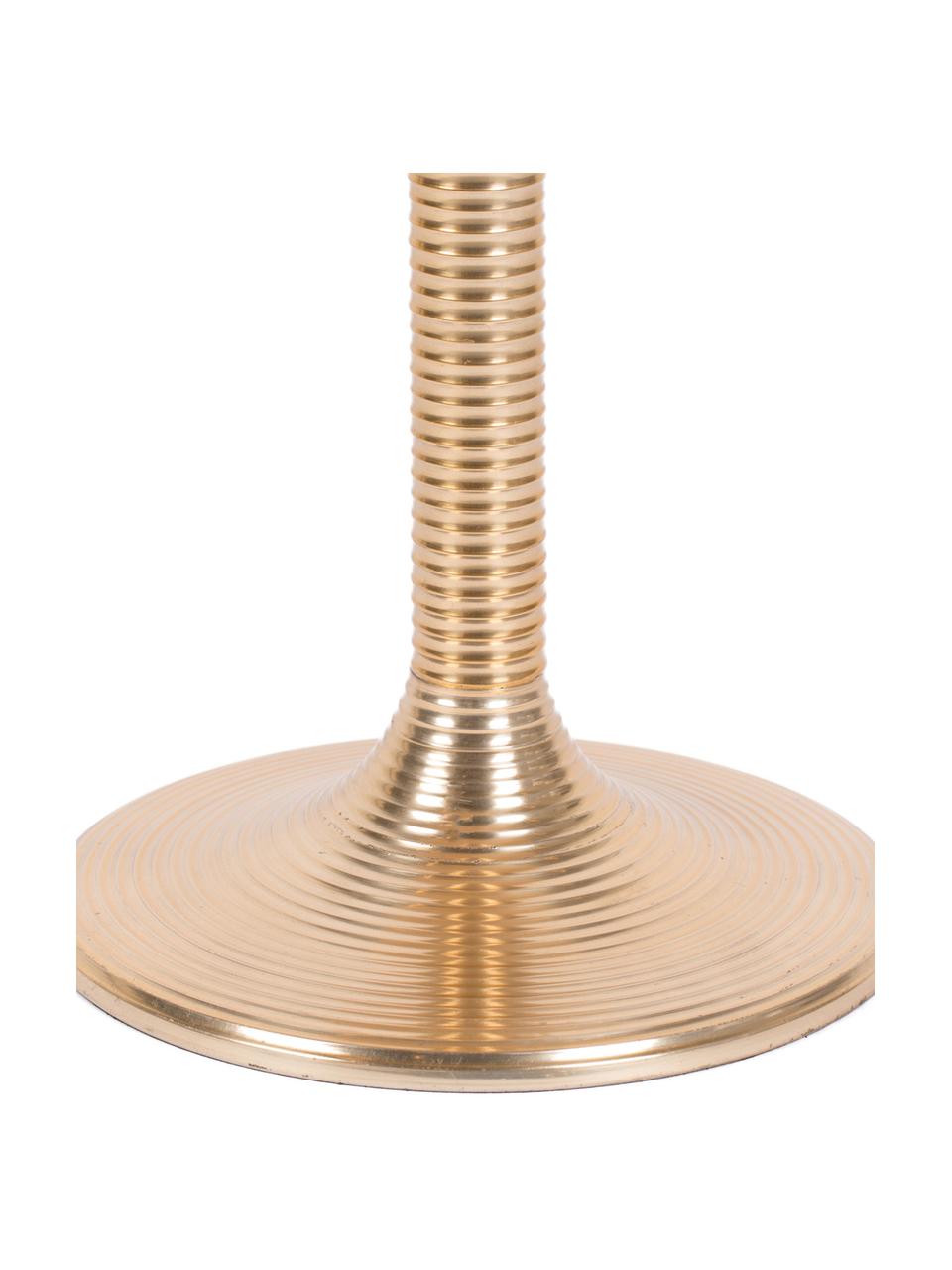 Tavolino rotondo Hypnotising, Alluminio verniciato, Ottonato, Ø 37 x Alt. 48 cm