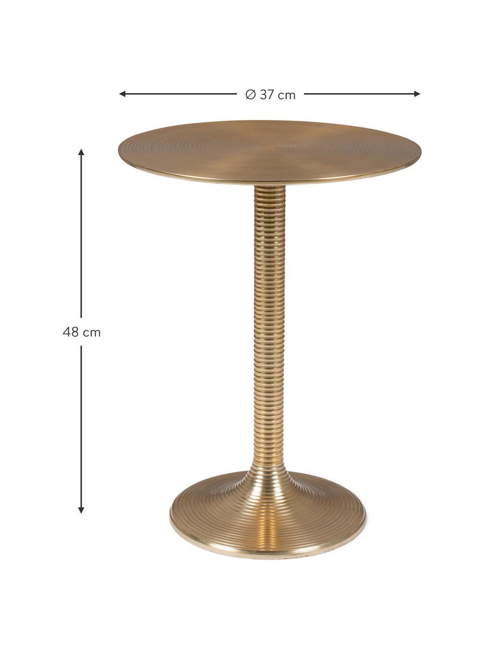Kulatý odkládací stolek Hypnotising, Lakovaný hliník, Mosazná, Ø 37 cm, V 48 cm