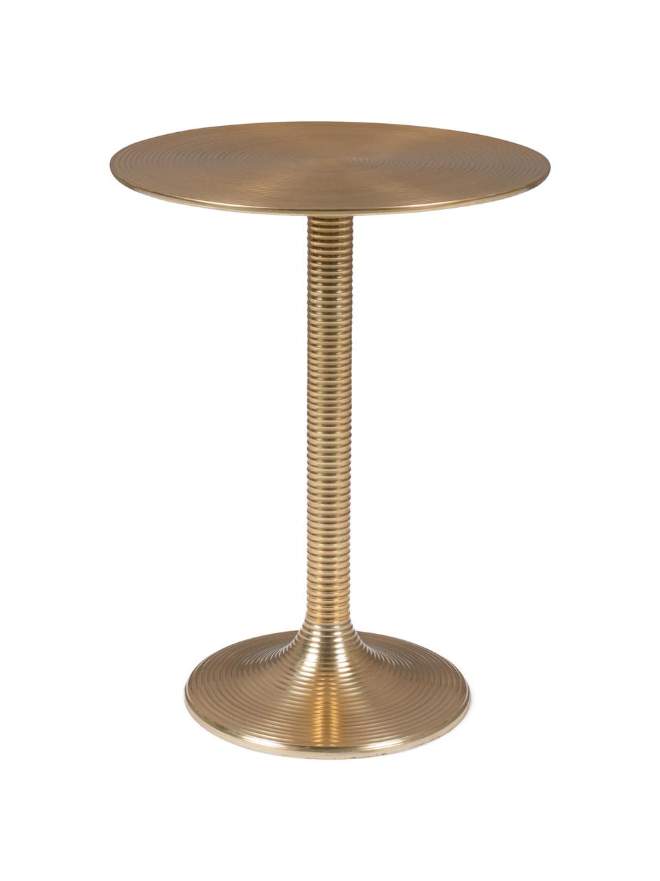 Table d'appoint ronde Hypnotising, Aluminium, laqué, Couleur laitonnée, Ø 37 x haut. 48 cm