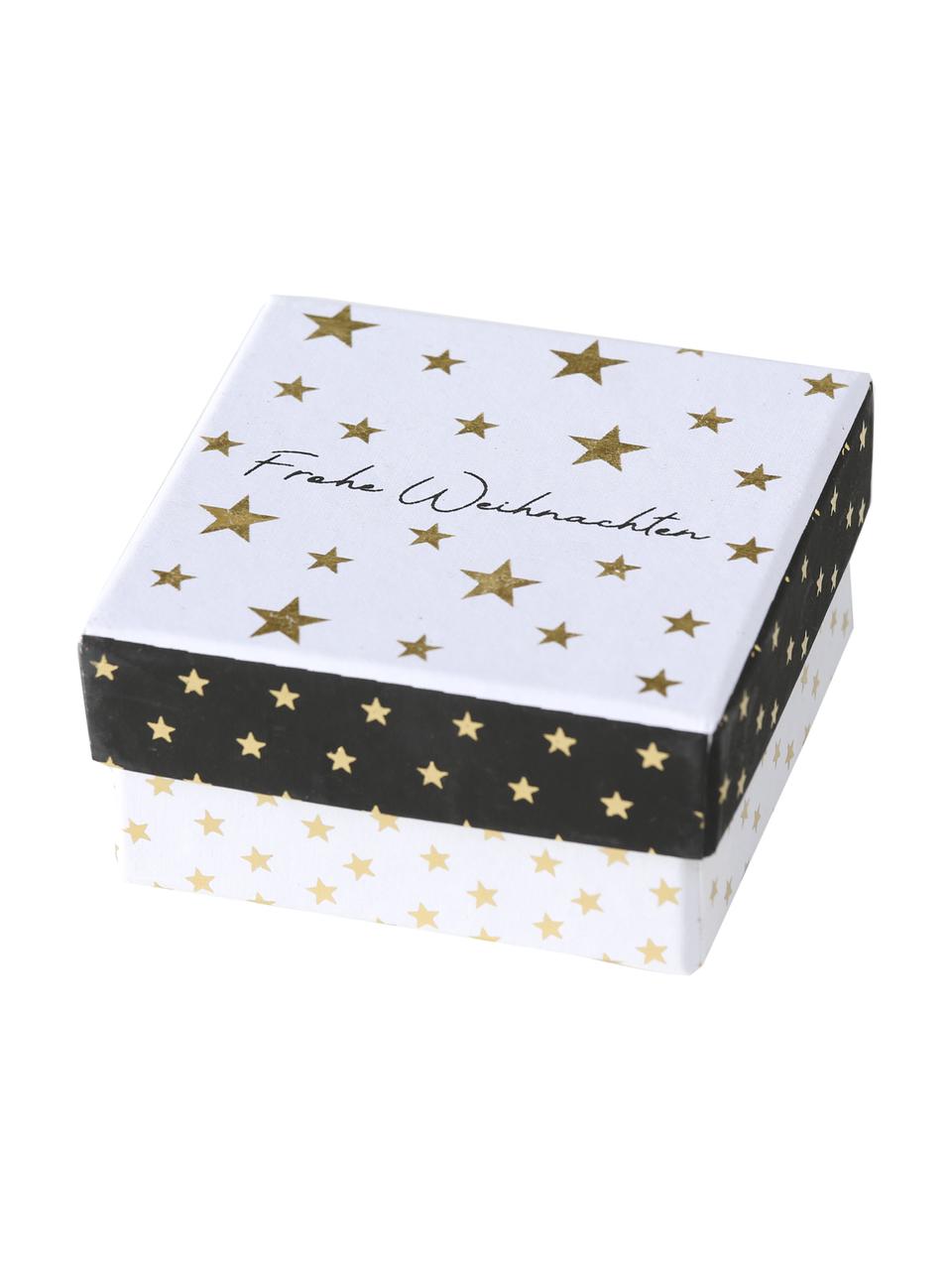 Set de cajas para regalo Nica, 3 pzas., Papel, Negro, blanco, dorado, Set de diferentes tamaños