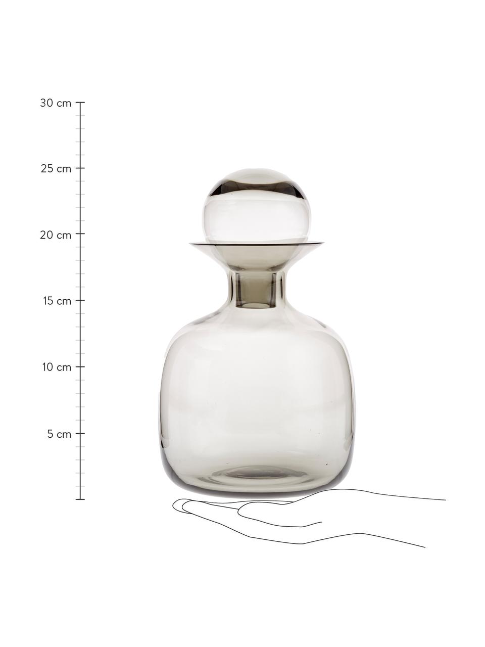 Ręcznie wykonana karafka Colored, 1,5 l, Szkło, Szary, W 25 cm, 1.5 l