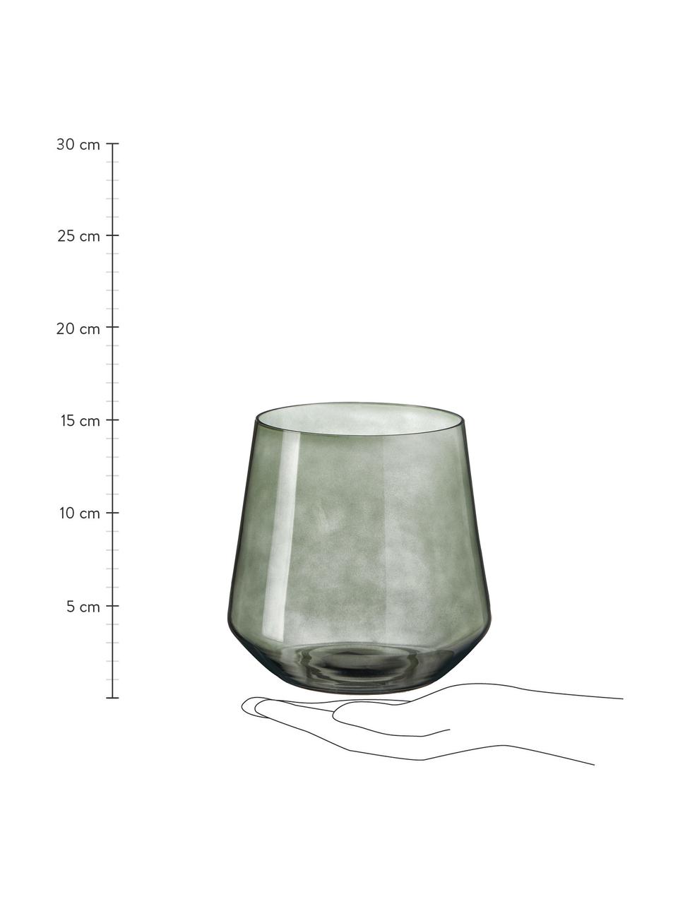 Mundgeblasene Glas-Vase Joyce in Grau, Glas, Grau, transparent, Ø 16 x H 16 cm