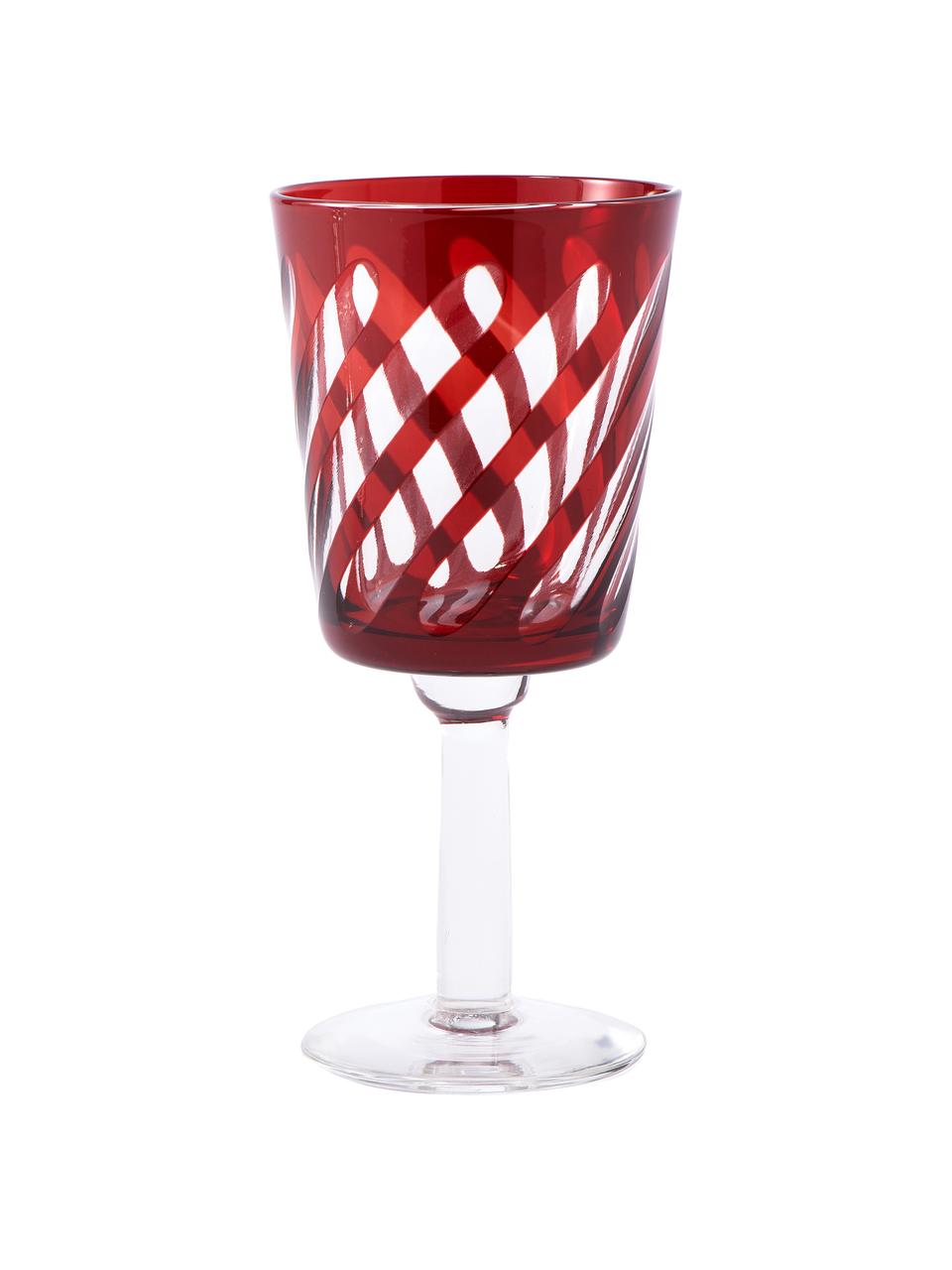 Wijnglazenset Tubular, set van 4, Glas, Meerkleurig, Ø 8 x H 15 cm, 200 ml
