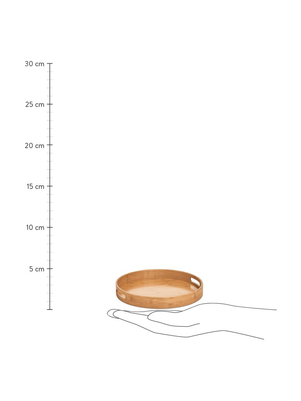Okrągła taca z drewna bambusowego Ambo, Drewno bambusowe, Drewno bambusowe, Ø 38 x W 5 cm