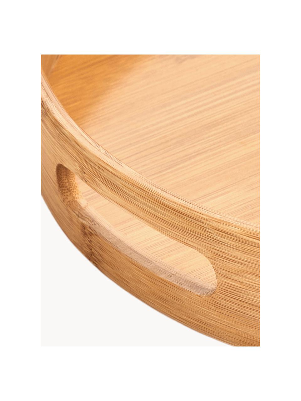 Okrągła taca z drewna bambusowego Ambo, Drewno bambusowe, Beżowy, Ø 38 x W 5 cm