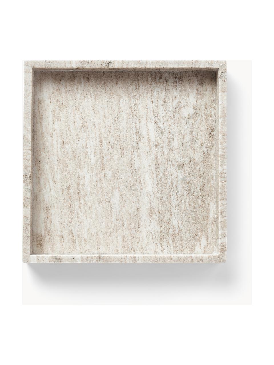 Deko-Tablett Venice aus Marmor, Marmor, Beige, marmoriert, B 30 x T 30 cm