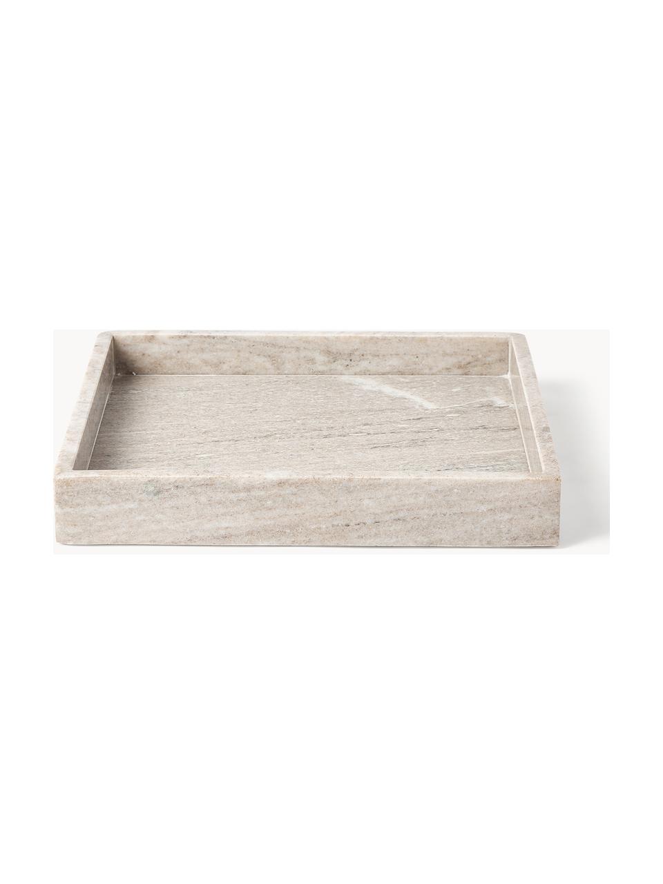 Vassoio decorativo in marmo Venice, Marmo, Beige marmorizzato, Larg. 30 x Prof. 30 cm