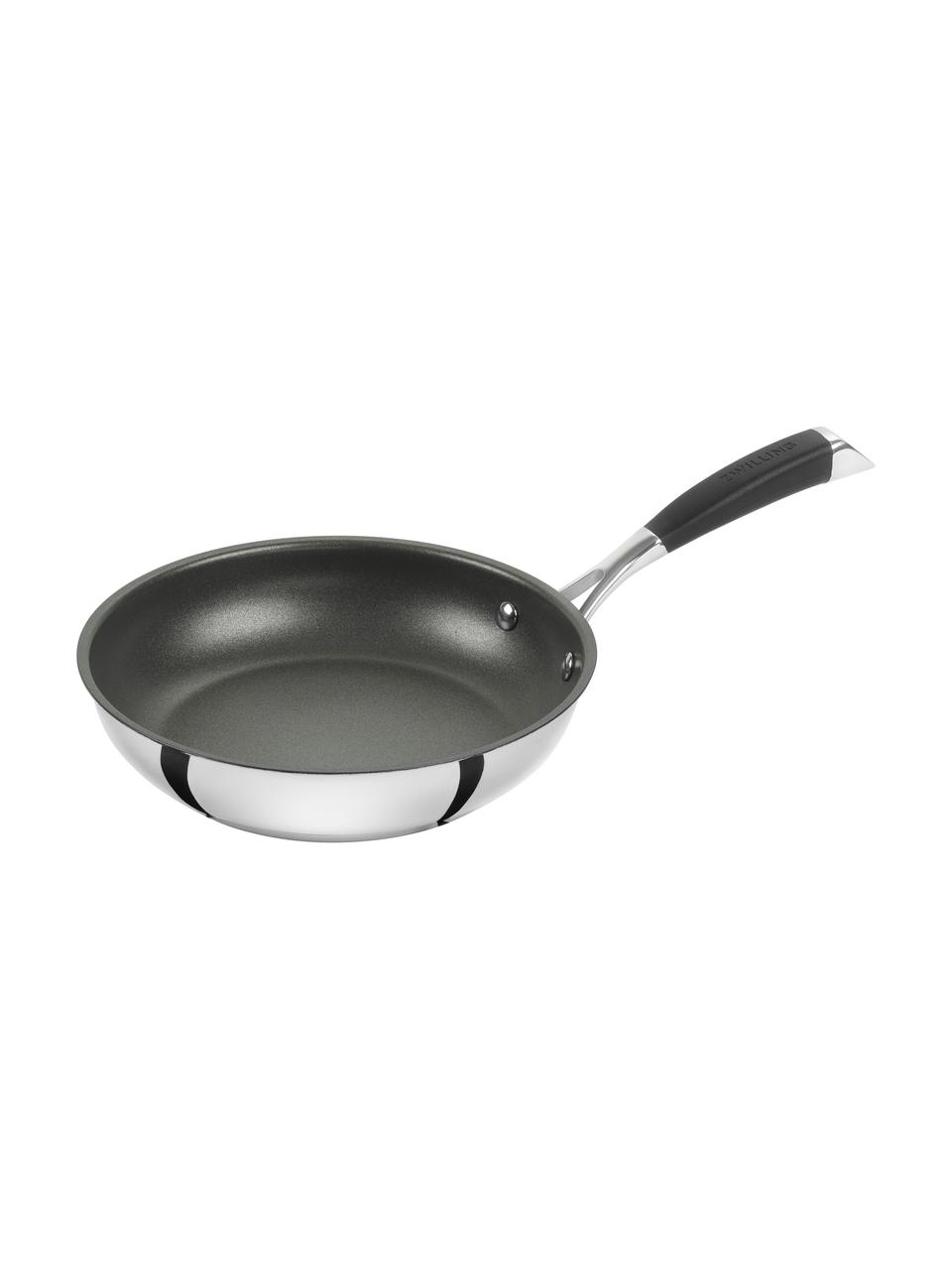 Set de poêles à frire en acier inoxydable Poletto, 3 élém., Acier inoxydable, Argenté, noir, Lot de différentes tailles