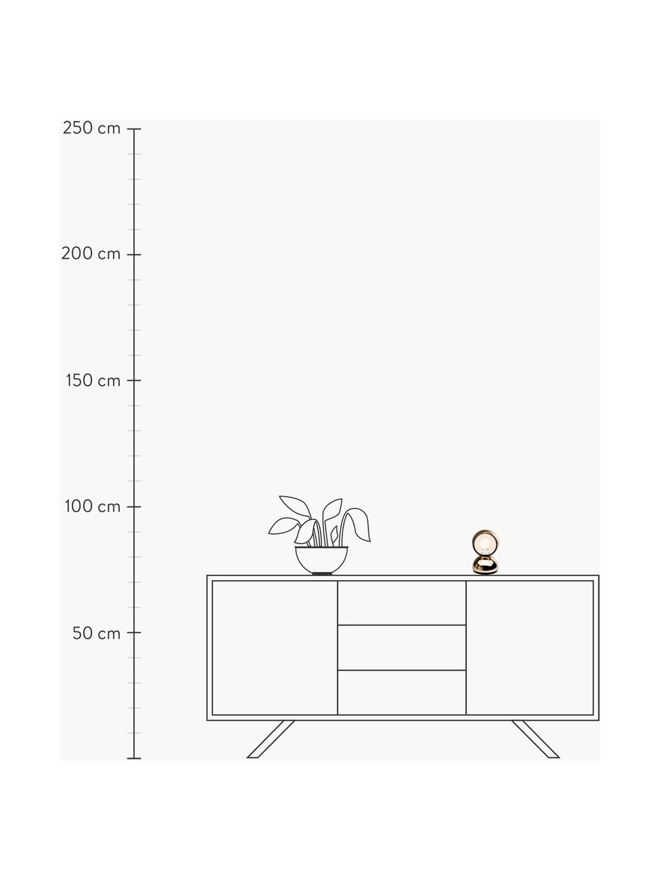 Kleine verstellbare Tischlampe Eclisse, Lampenschirm: Polycarbonat, Technopolym, Gestell: Stahl, beschichtet, Goldfarben, Ø 12 x H 18 cm