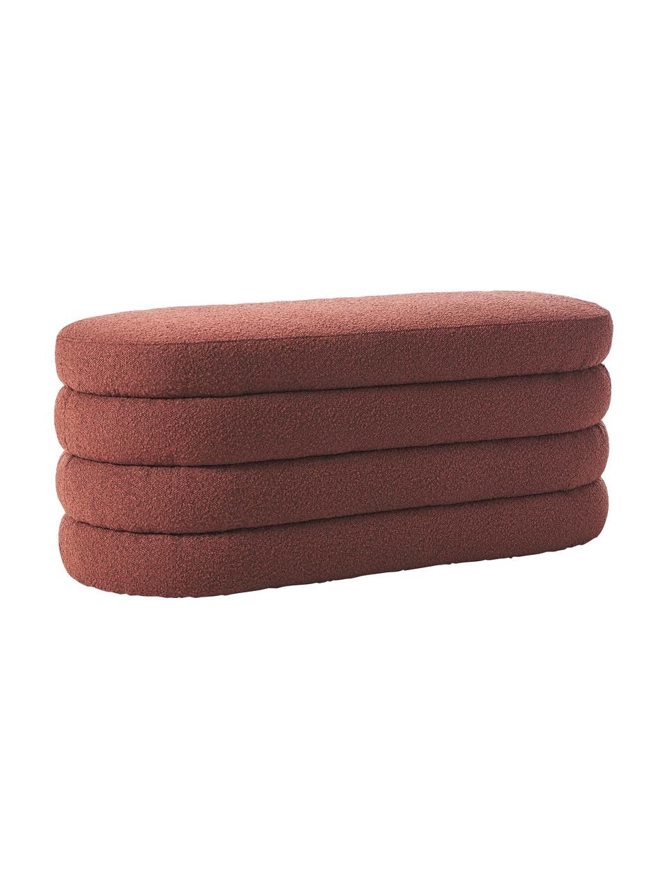 Čalouněná bouclé lavice Alto, Hnědá, Š 110 cm, V 47 cm