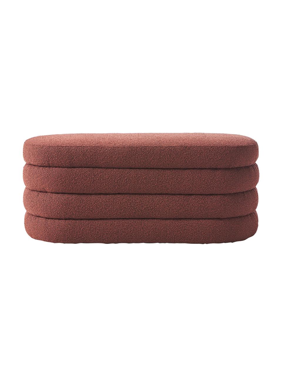 Banco tapizado en tejido bouclé Alto, Tapizado: tejido bouclé (100% polié, Estructura: madera de pino maciza, ma, Bouclé marrón, An 110 x Al 47 cm