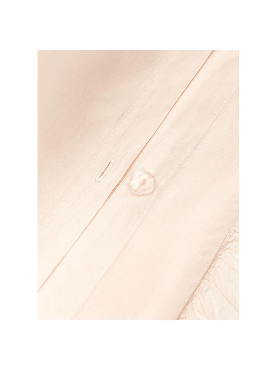 Poszewka na poduszkę z bawełny z falbanką Louane, Odcienie brzoskwiniowego, S 40 x D 80 cm
