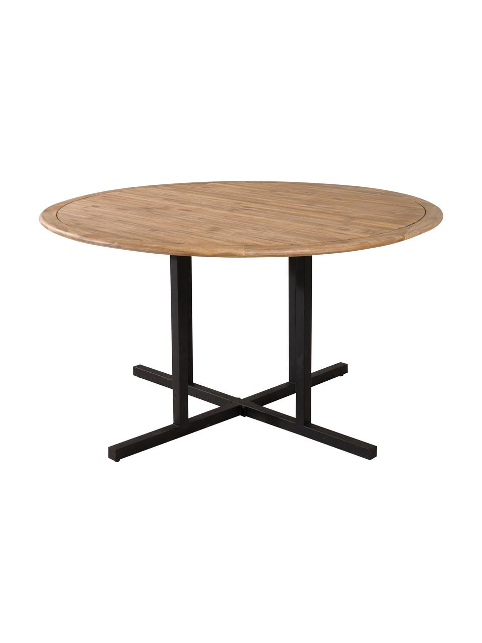 Tavolo da giardino in legno Cruz, Piano d'appoggio: legno di acacia, Struttura: metallo rivestito, Legno d'acacia, Ø 140 cm