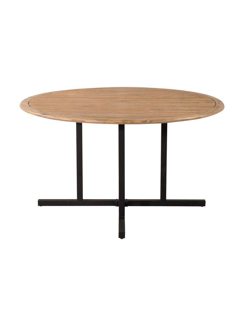 Tavolo da giardino in legno Cruz, Piano d'appoggio: legno di acacia, Struttura: metallo rivestito, Legno d'acacia, Ø 140 cm