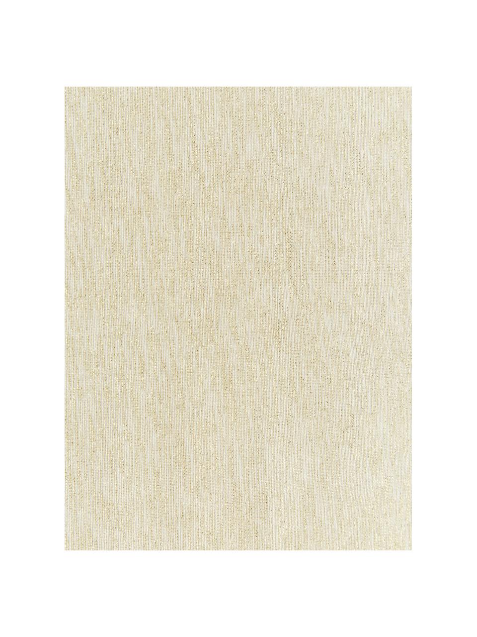 Baumwoll-Tischläufer Vialactea mit goldfarbenem Dekor, Baumwolle, Lurex, Hellbeige, Goldfarben, B 50 x L 170 cm