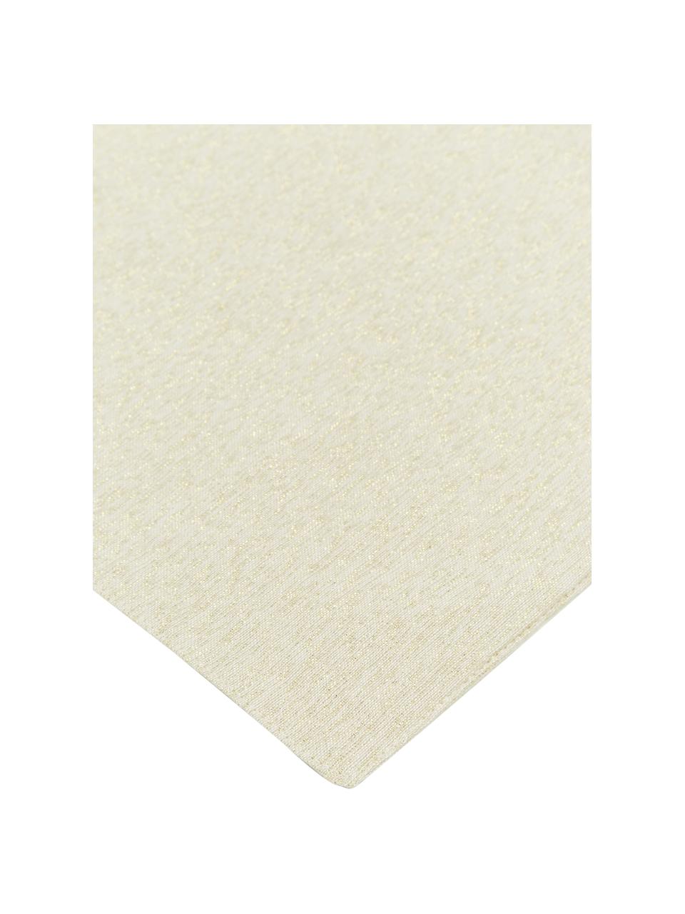 Baumwoll-Tischläufer Vialactea mit goldfarbenem Dekor, Baumwolle, Lurex, Hellbeige, Goldfarben, B 50 x L 170 cm