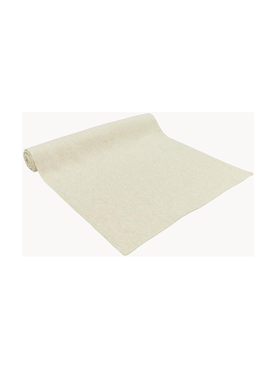 Katoenen tafelloper Vialactea met goudkleurige decoratie, Katoen, Lurex, Beige, goudkleurig, B 50 x L 170 cm