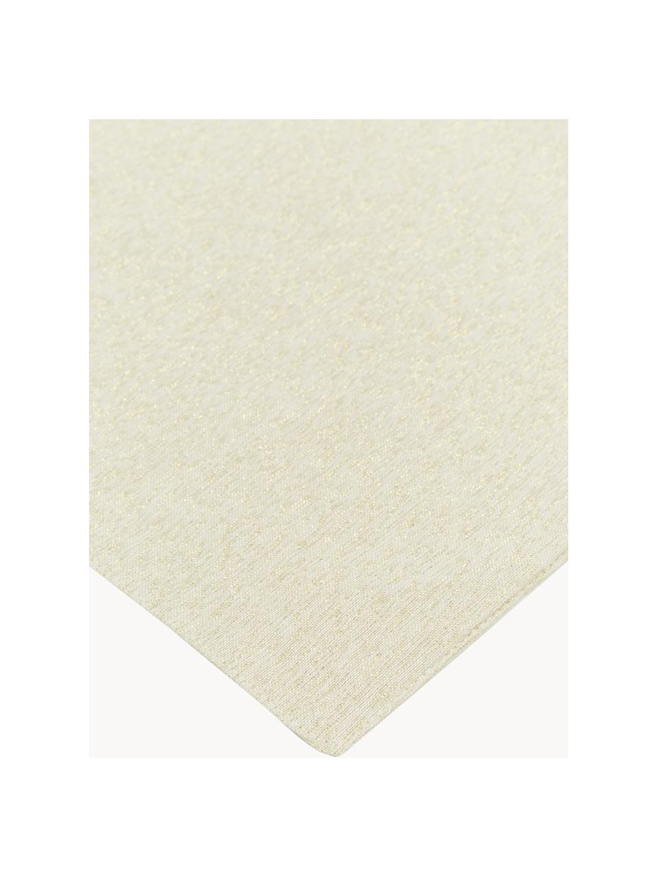 Baumwoll-Tischläufer Vialactea mit goldfarbenem Dekor, Baumwolle, Lurex, Hellbeige, Goldfarben, B 50 x L 170 cm