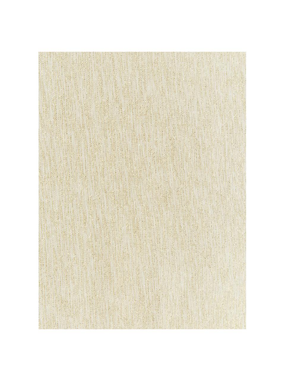 Baumwoll-Tischläufer Vialactea mit goldfarbenem Dekor, Baumwolle, Lurex, Hellbeige, Goldfarben, B 50 x L 170 cm