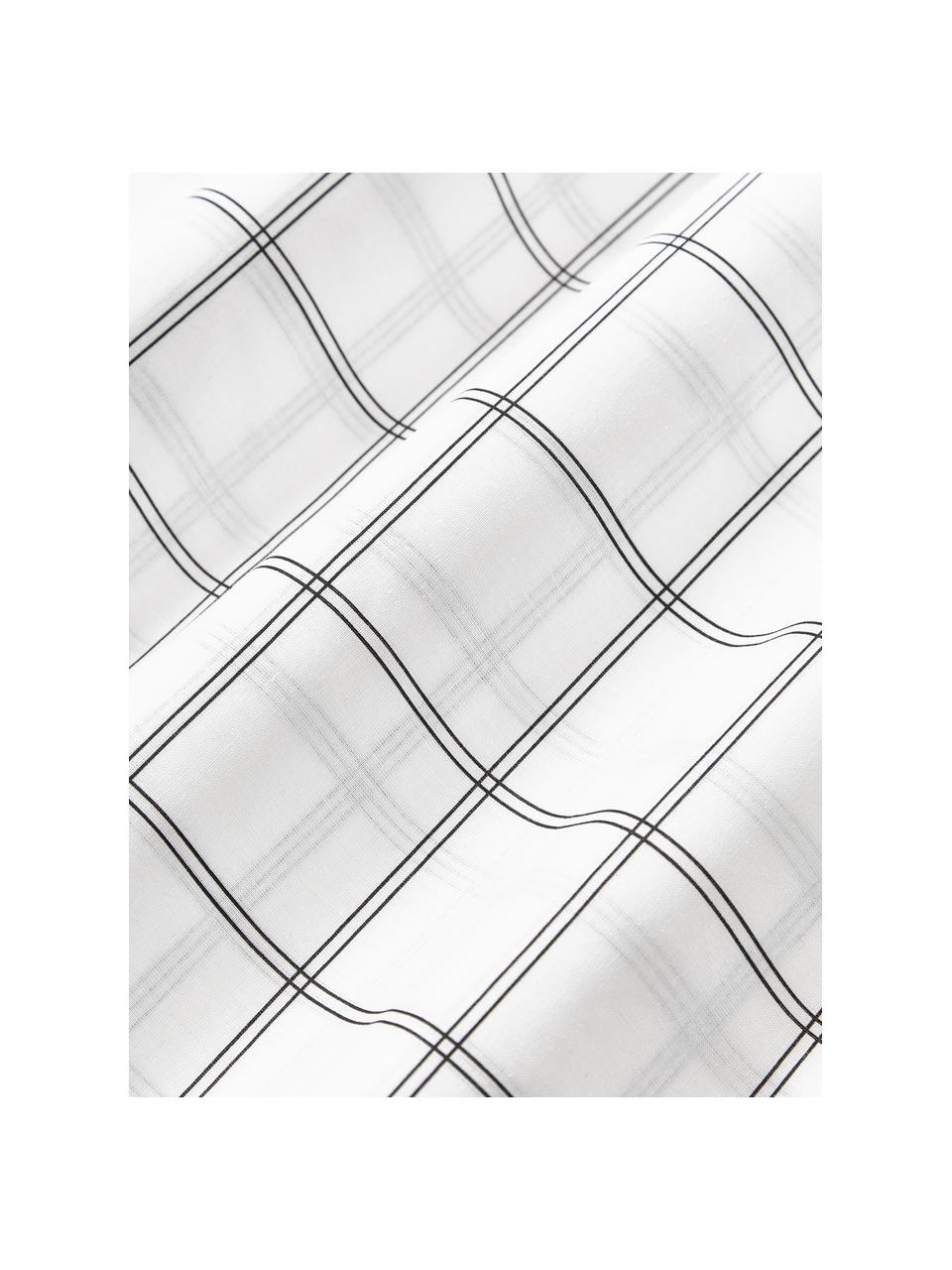 Funda nórdica doble cara de algodón a cuadros Enna, Blanco, negro, Cama 90 cm (155 x 220 cm)