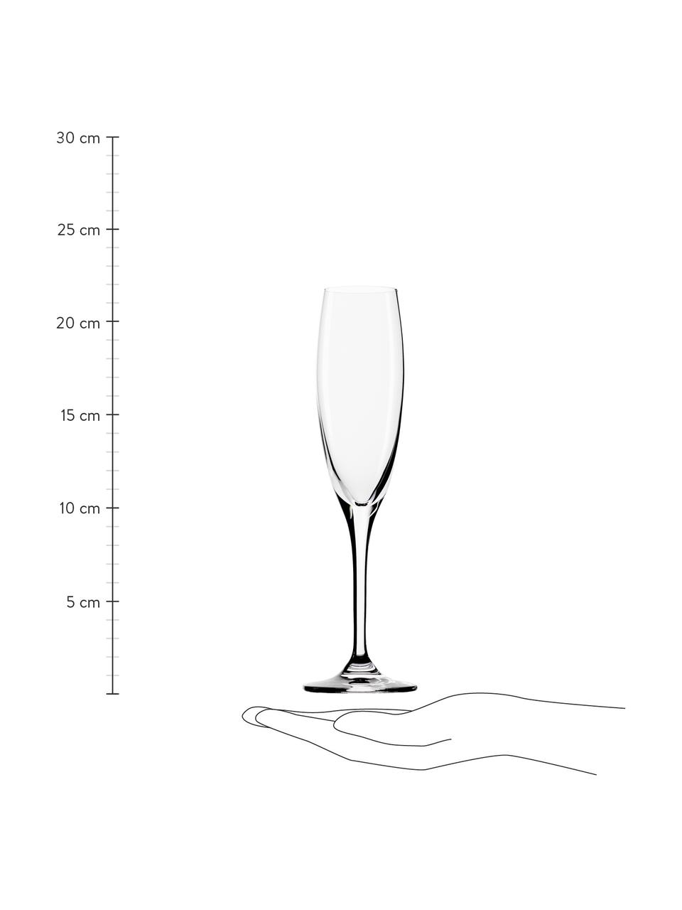 Kryształowy kieliszek do szampana Vinea, 6 szt., Szkło kryształowe, Transparentny, Ø 7 x W 22 cm