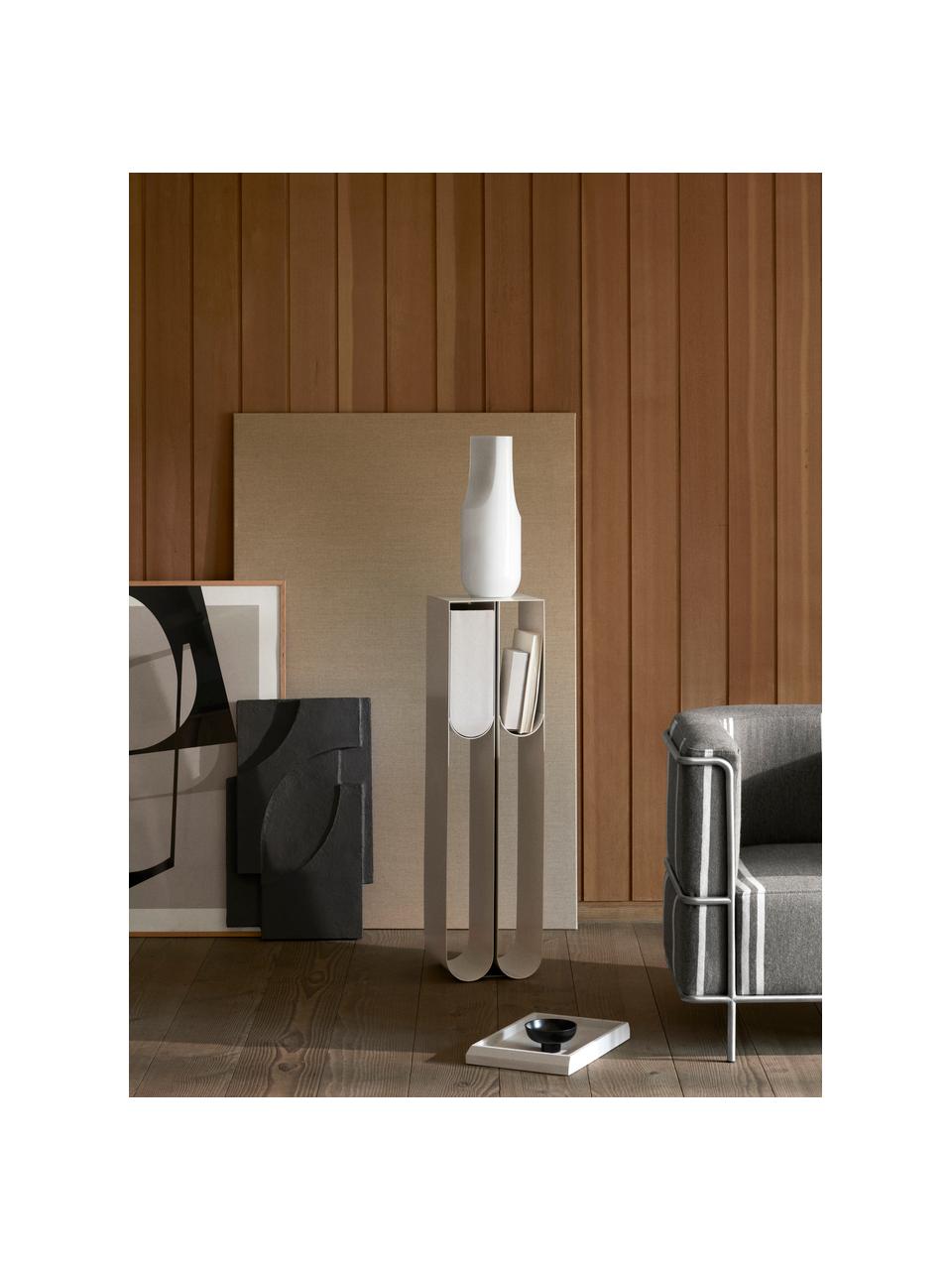 Metall-Dekosäule Curved, Stahl, pulverbeschichtet, Beige, B 25 x H 100 cm