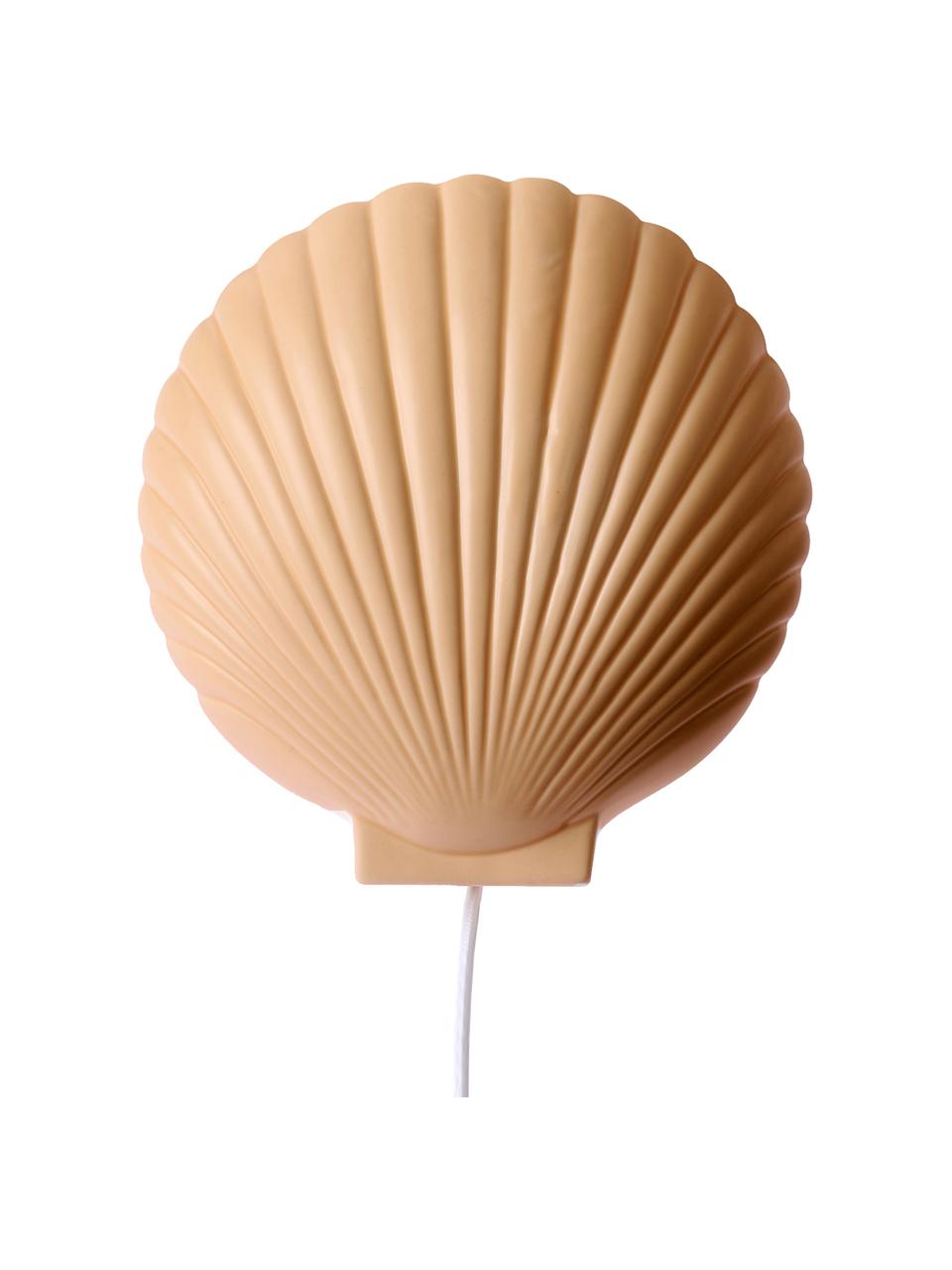 Wandleuchte Shell aus Steingut mit Stecker, Lampenschirm: Steingut, Terrakotta, 19 x 21 cm