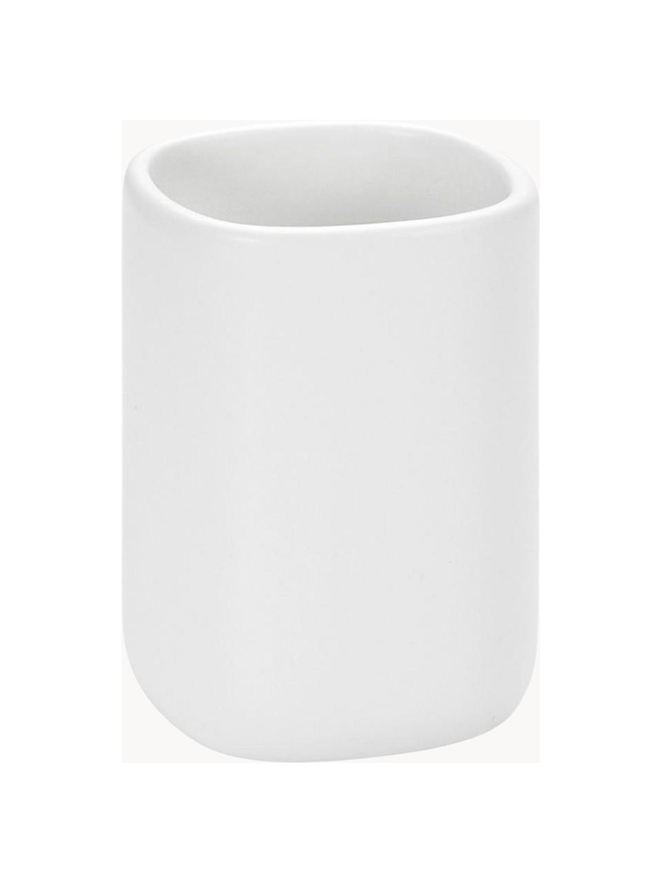 Vaso cepillo de dientes Wili, Cerámica, Blanco, Ø 7 x Al 11 cm