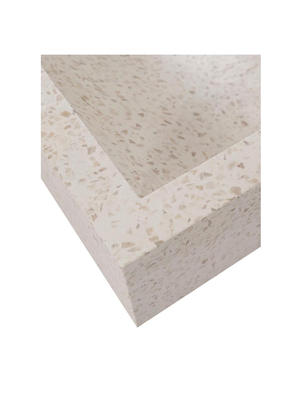 Vasque à poser en terrazzo Kuveni, Terrazzo, Beige, aspect terrazzo, larg. 45 x prof. 40 cm
