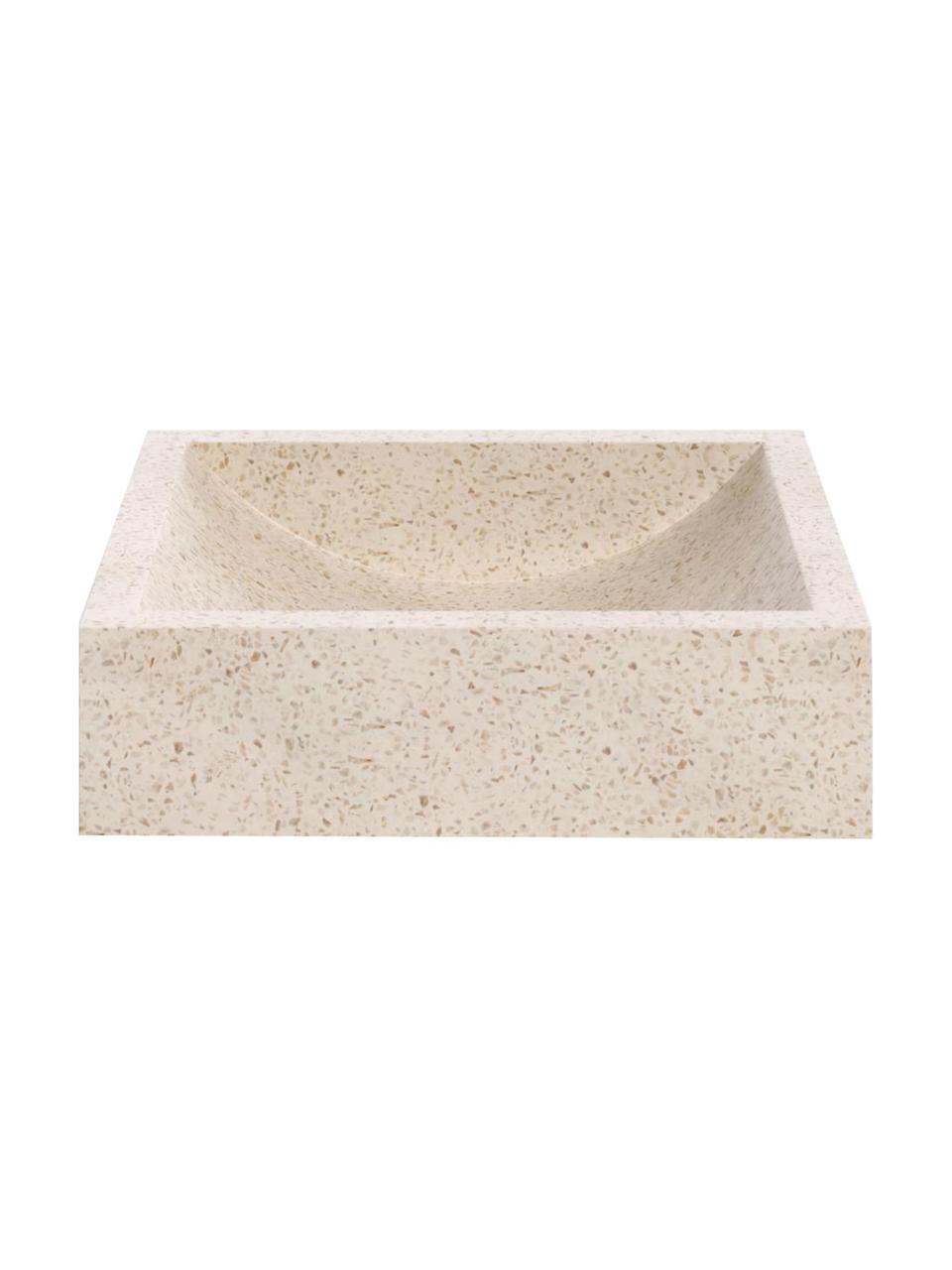 Aufsatzwaschbecken Kuveni aus Terrazzo, Terrazzo, Beige, Terrazzo-Optik, B 45 x T 40 cm