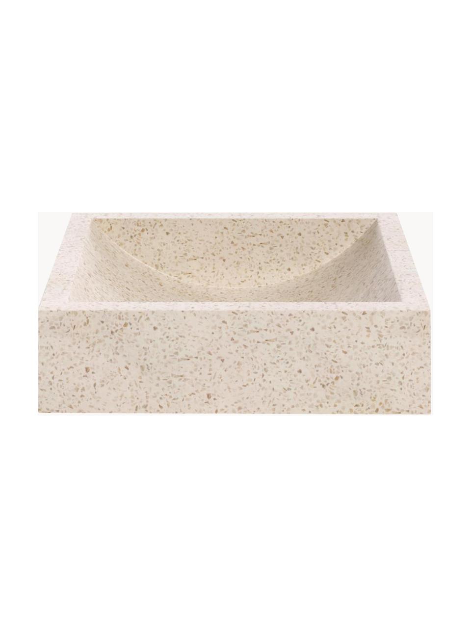 Aufsatzwaschbecken Kuveni aus Terrazzo, Terrazzo, Terrazzo-Optik Beige, B 45 x T 40 cm