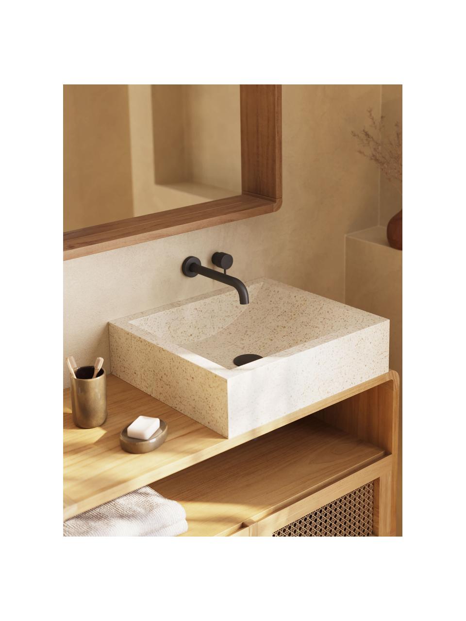 Lavabo da appoggio in terrazzo Kuveni, Terrazzo, Beige effetto terrazzo, Larg. 45 x Prof. 40 cm