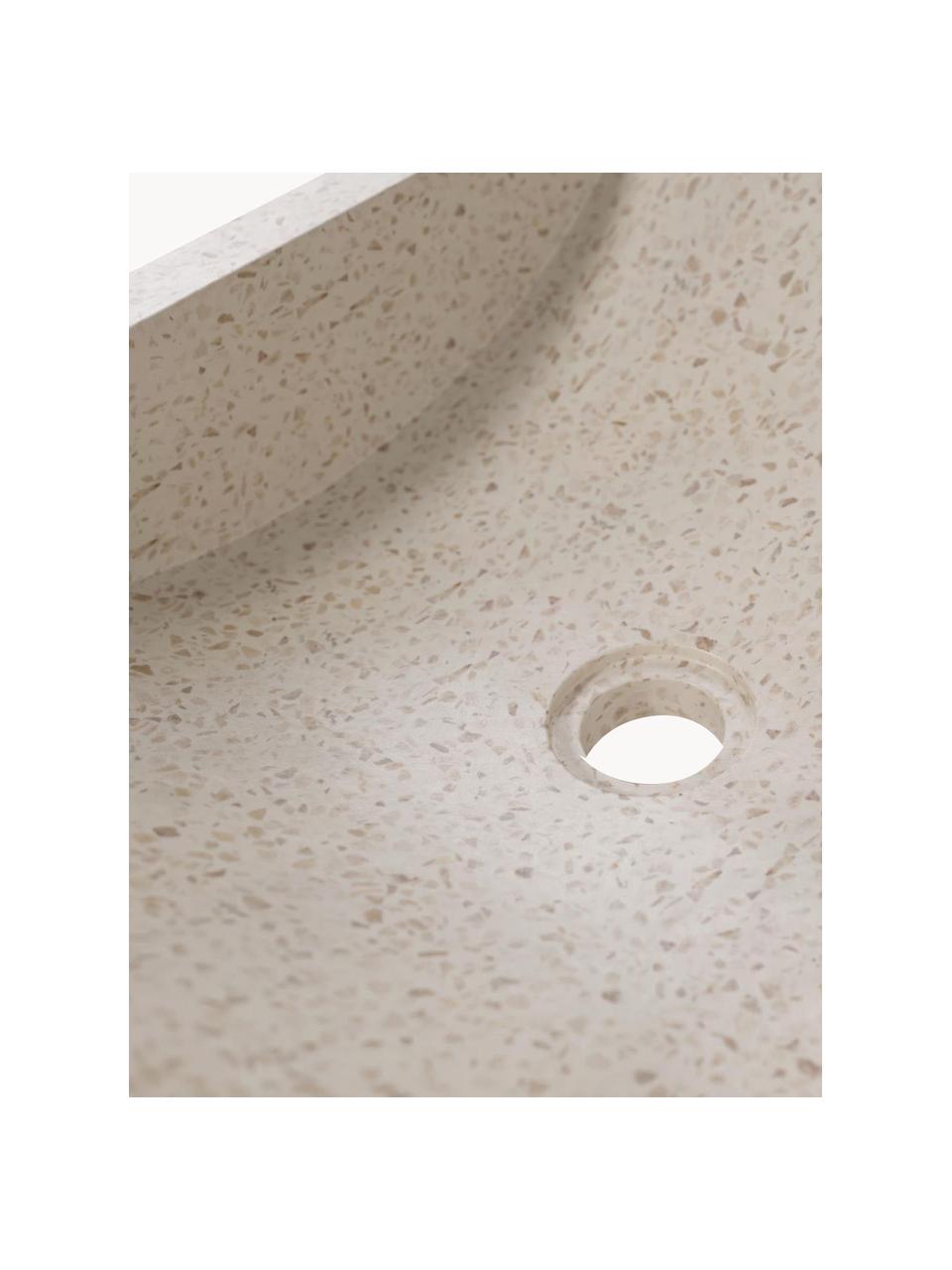 Aufsatzwaschbecken Kuveni aus Terrazzo, Terrazzo, Terrazzo-Optik Beige, B 45 x T 40 cm