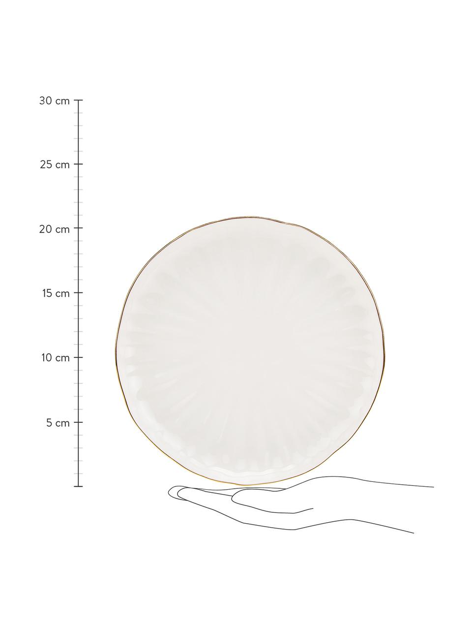 Platos postre de porcelana Sali, 2 uds., Porcelana, Blanco, Ø 21 cm