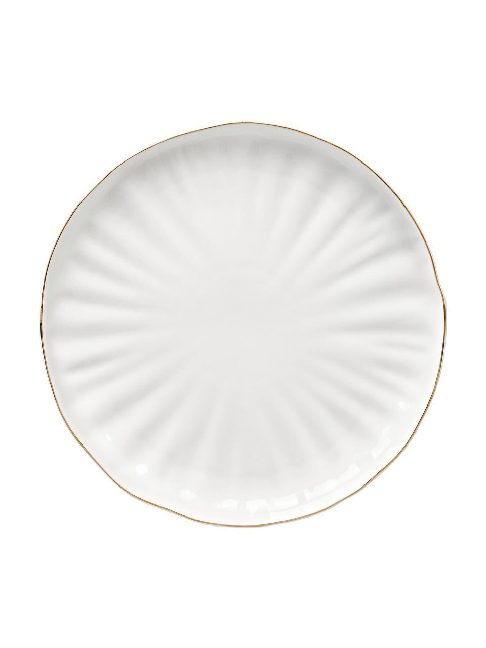 Assiettes à dessert en porcelaine Sali, 2 pièces, Porcelaine, Blanc, Ø 22 cm