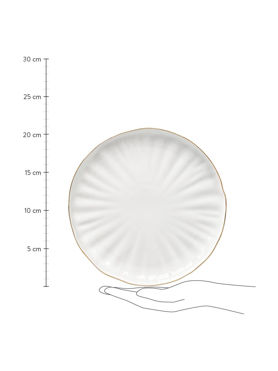Assiettes à dessert en porcelaine Sali, 2 pièces, Porcelaine, Blanc, Ø 22 cm