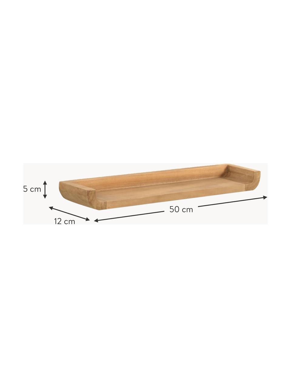 Półka ścienna z drewna tekowego Shamel, 2 szt., 100 % drewno tekowe, Drewno tekowe, S 50 x W 5 cm