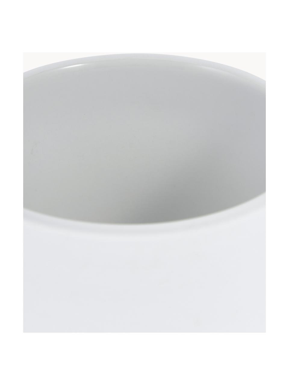 Distributeur de savon en grès à surface veloutée Omega, Blanc, Ø 8 x haut. 13 cm