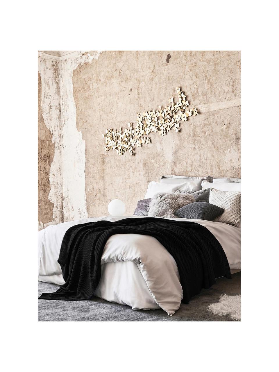 Strickdecke Adalyn aus Bio-Baumwolle, 100% Bio-Baumwolle, GOTS-zertifiziert, Schwarz, B 150 x L 200 cm