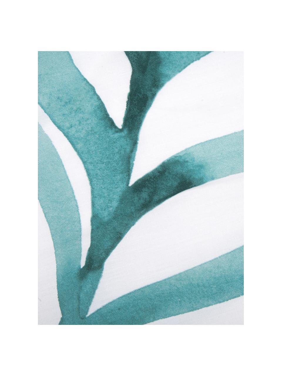Dwustronna poszewka na poduszkę z perkalu Francine, 2 szt., Przód: zielony, biały Tył: biały, S 40 x D 80 cm