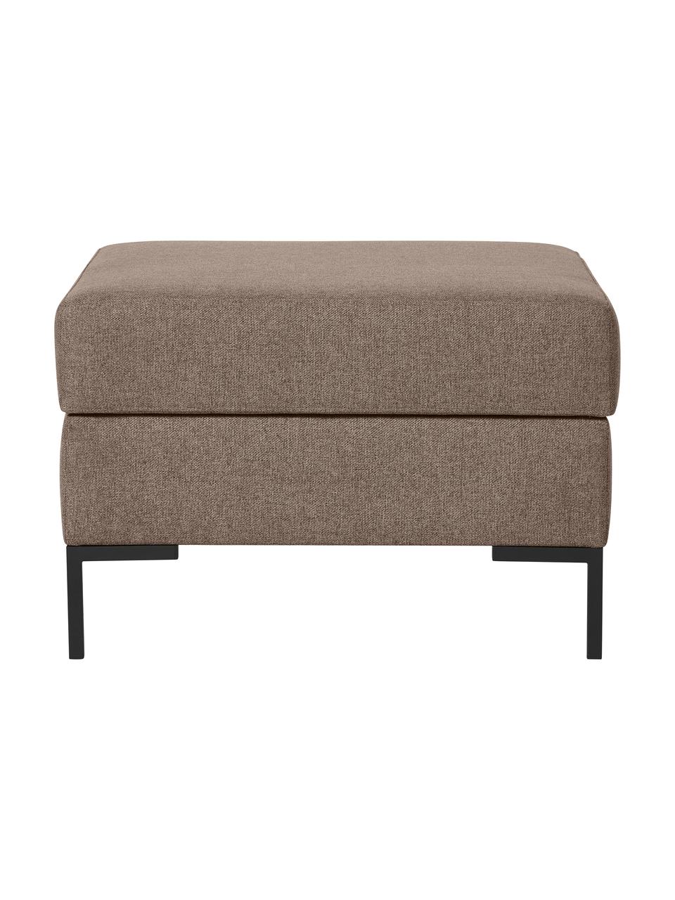 Voetenbank Luna met opbergruimte met metalen poten, Bekleding: 100% polyester, Oeko-Tex , Frame: massief beukenhout, multi, Poten: gegalvaniseerd metaal, Geweven stof bruin, B 77 x H 49 cm