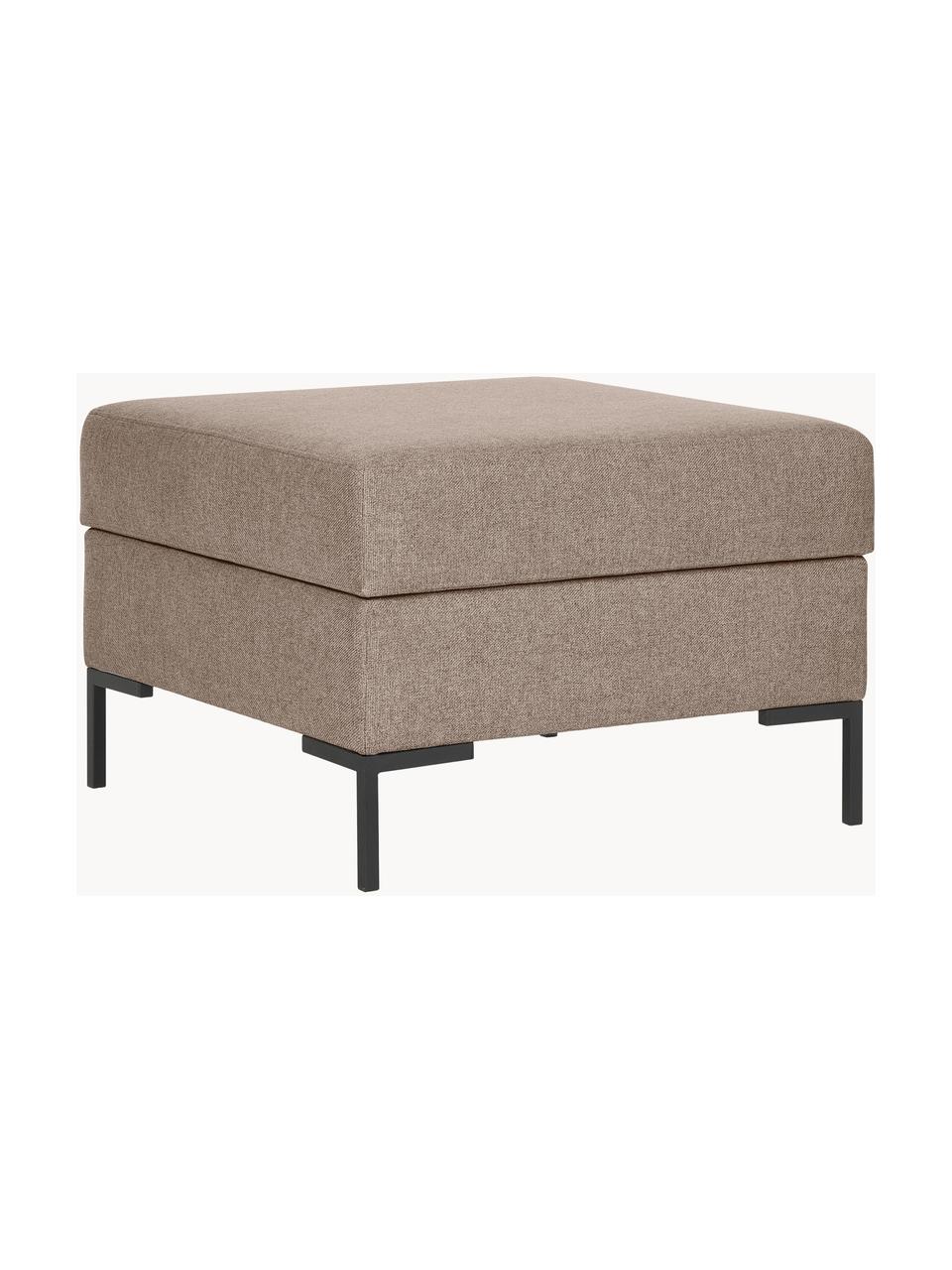 Pouf avec rangement Luna, Tissu taupe, noir, larg. 77 x haut. 49 cm