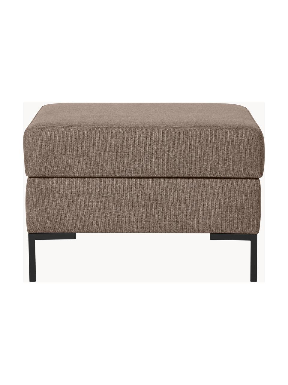 Pouf avec rangement Luna, Tissu taupe, noir, larg. 77 x haut. 49 cm