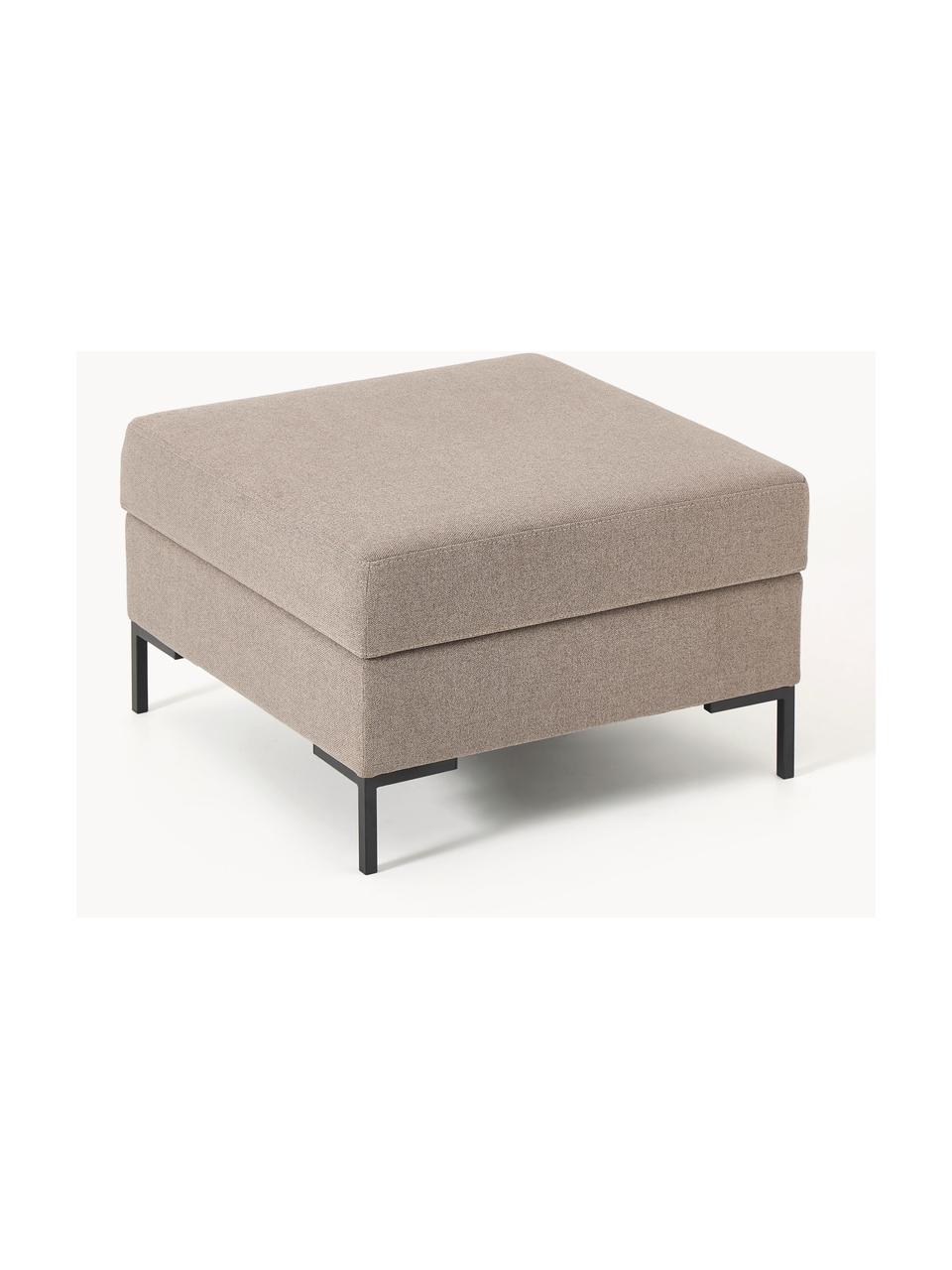 Sofa-Hocker Luna mit Stauraum, Bezug: 100 % Polyester Der strap, Gestell: Massives Buchenholz, Schi, Füße: Metall, galvanisiert Das , Webstoff Taupe, Schwarz, B 77 x H 49 cm