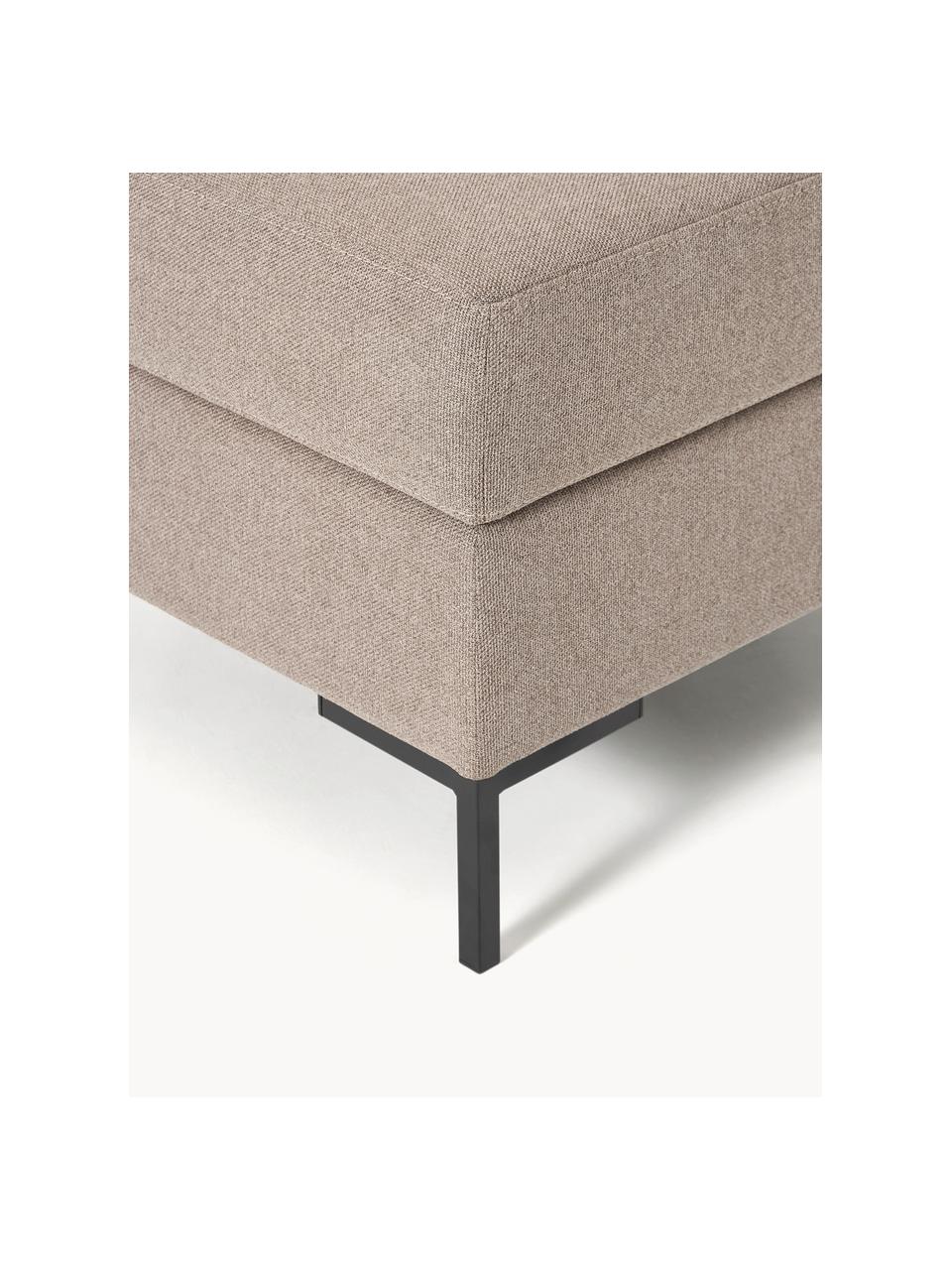 Sofa-Hocker Luna mit Stauraum, Bezug: 100 % Polyester Der strap, Gestell: Massives Buchenholz, Schi, Füße: Metall, galvanisiert Das , Webstoff Taupe, Schwarz, B 77 x H 49 cm