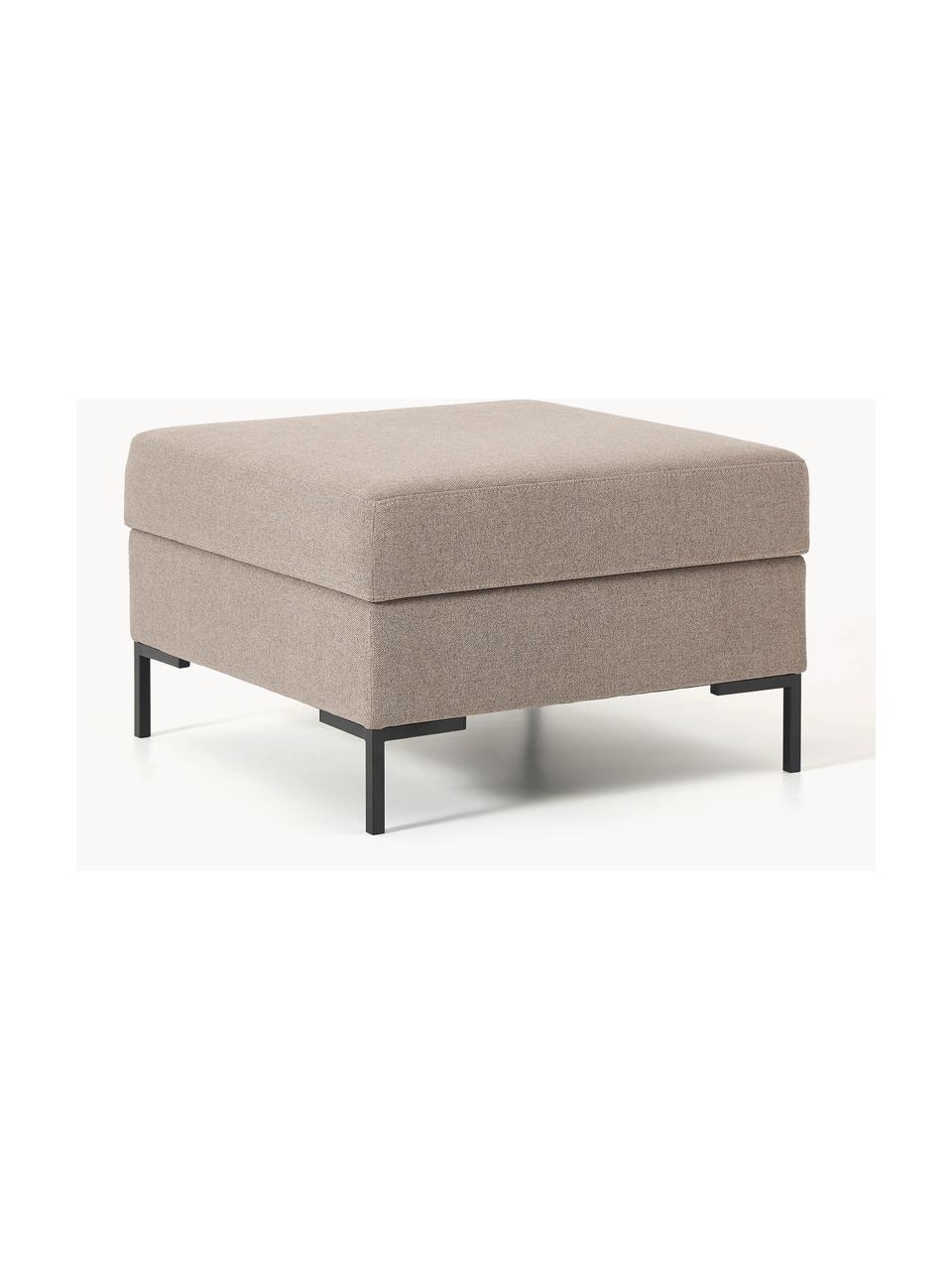 Sofa-Hocker Luna mit Stauraum, Bezug: 100 % Polyester Der strap, Gestell: Massives Buchenholz, Schi, Füße: Metall, galvanisiert Das , Webstoff Taupe, Schwarz, B 77 x H 49 cm