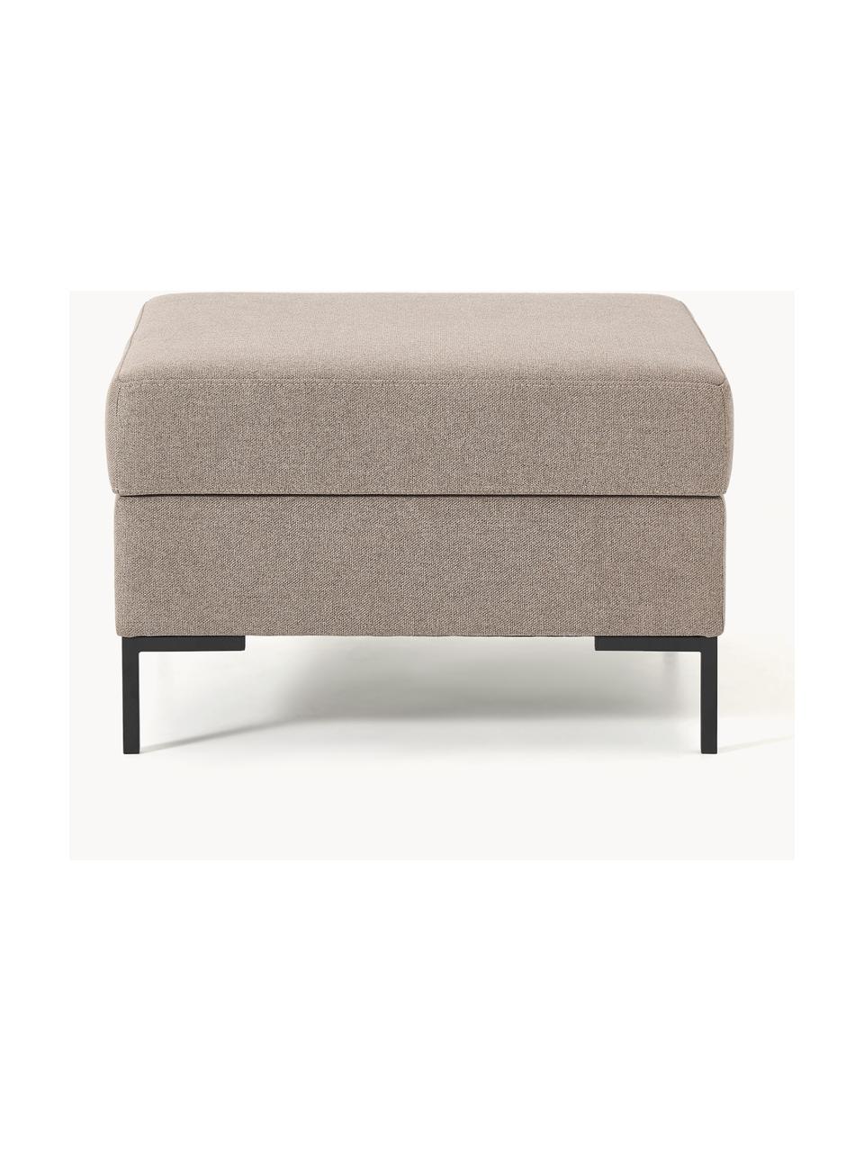 Sofa-Hocker Luna mit Stauraum, Bezug: 100 % Polyester Der strap, Gestell: Massives Buchenholz, Schi, Füße: Metall, galvanisiert Das , Webstoff Taupe, Schwarz, B 77 x H 49 cm