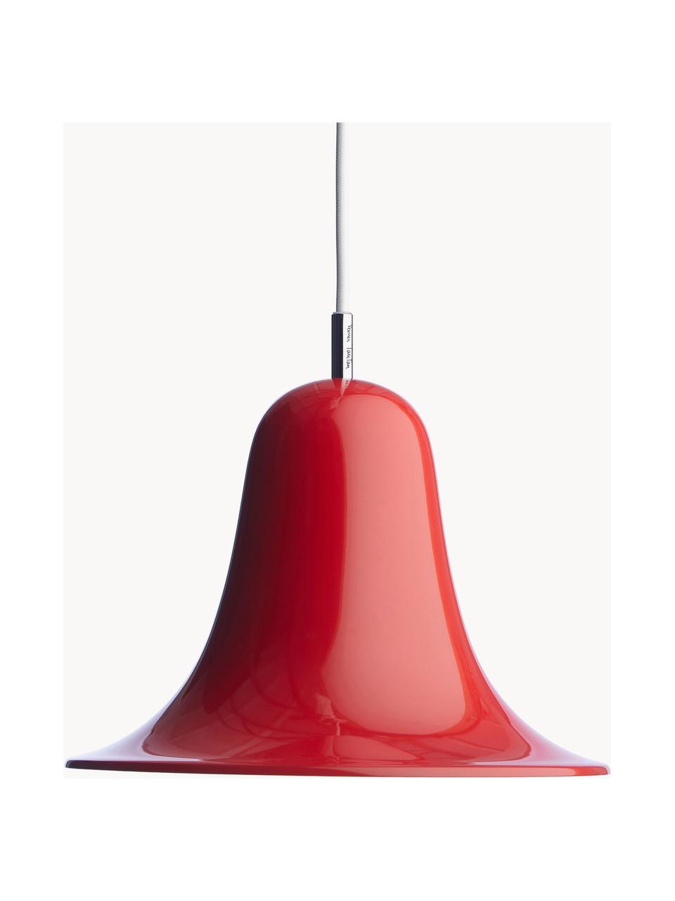 Lámpara de techo pequeña Pantop, Pantalla: metal recubierto, Cable: cubierto en tela, Rojo, Ø 23 x Al 17 cm