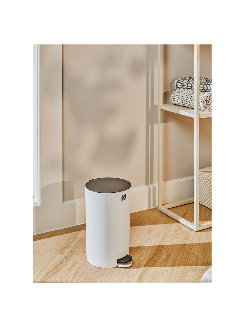 Poubelle avec fonction pédale Anton, Plastique, Blanc, noir, 3 l