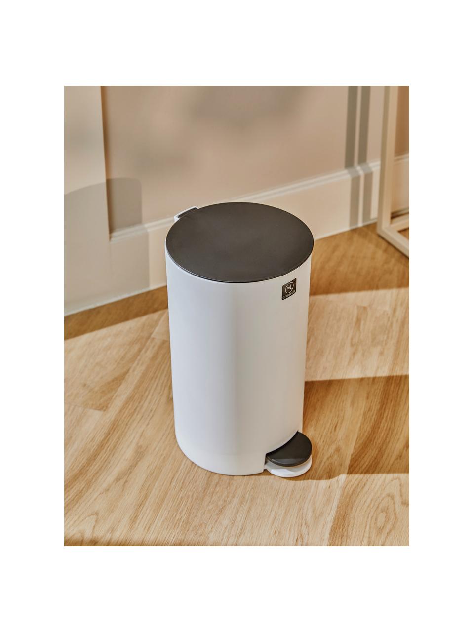 Poubelle avec fonction pédale Anton, Plastique, Blanc, noir, 3 l
